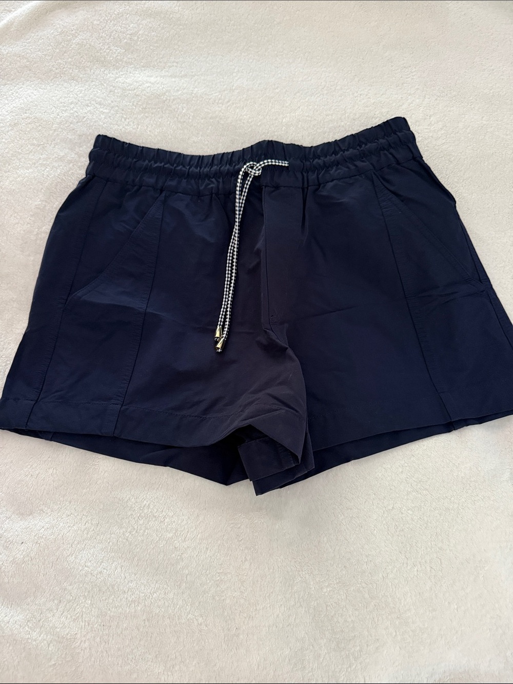 J Crew Navy Elastic Waist Drawstring Shorts